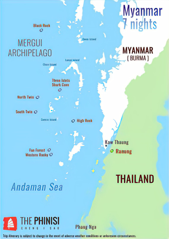 Myanmar Itinerary Map